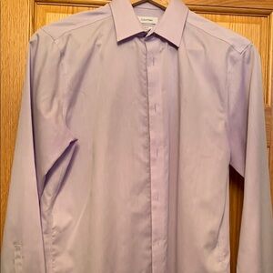 Calvin Klein Purple Dress Shirt Elegant Cotton Blend